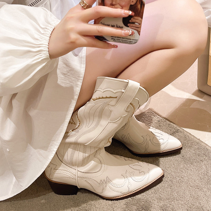 Bota Feminina Country Branca