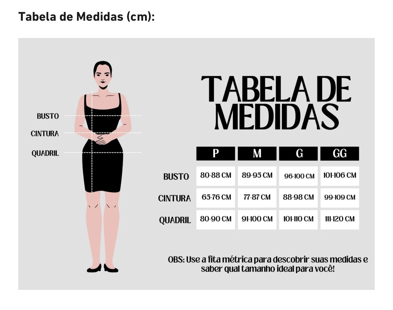 Tabela de Medidas